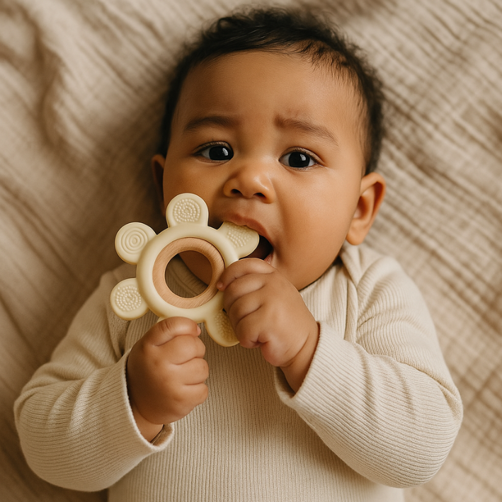 Bijtring Baby - Vanilla Bear Beige - BPA-vrij