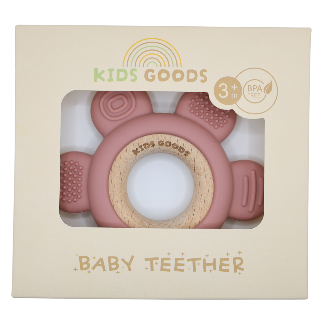 Silicone Teething Ring Pink - BPA Free