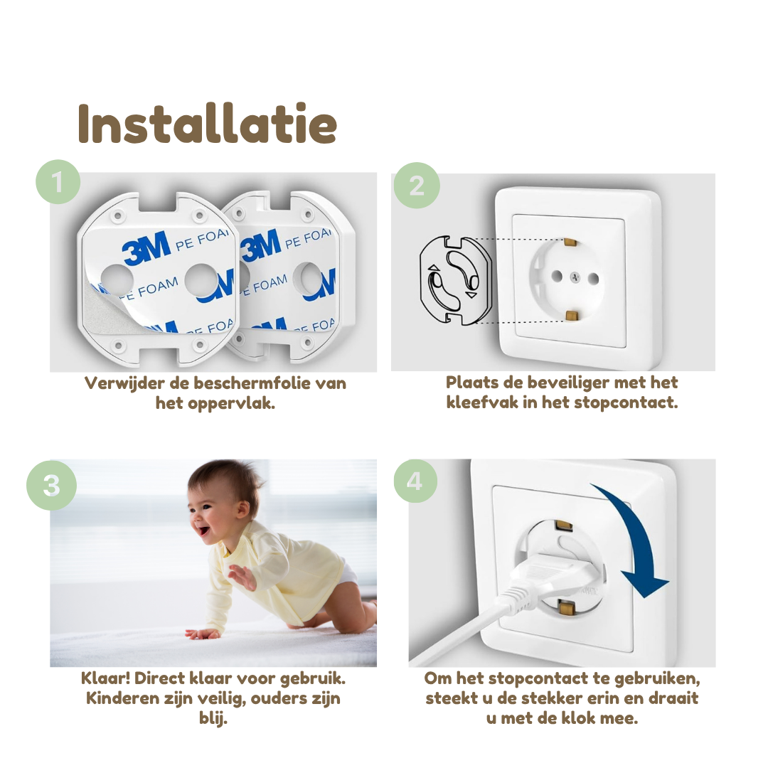 Kids Goods – Stopcontactbeveiliging - 10 stuks – Wit