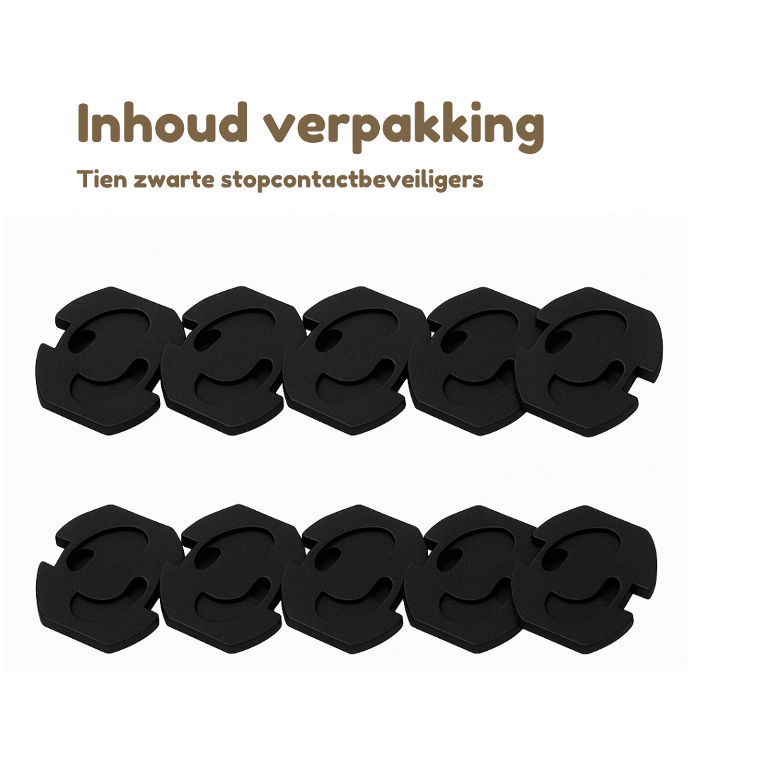 Kids Goods – Stopcontactbeveiliging – 10 stuks - Zwart