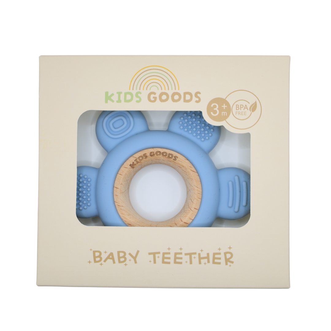 Silicone Teething Ring Blue - BPA Free