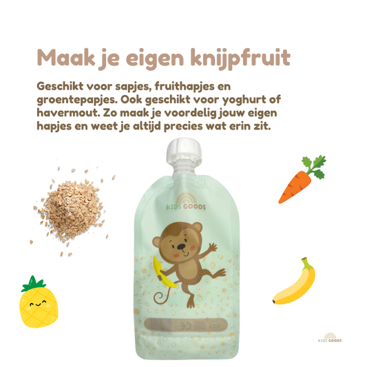 Herbruikbare knijpzakjes – Set van 4