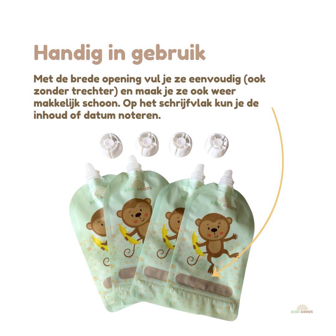 Herbruikbare knijpzakjes – Set van 4