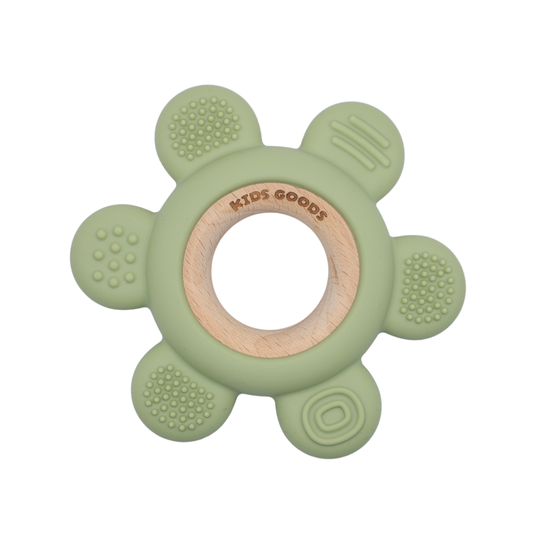 Silicone Teething Ring Green - BPA Free