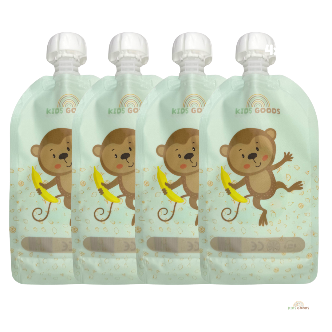 Herbruikbare knijpzakjes – Set van 4