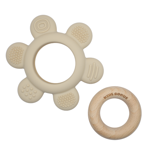 Silicone Teething Ring Beige - BPA Free