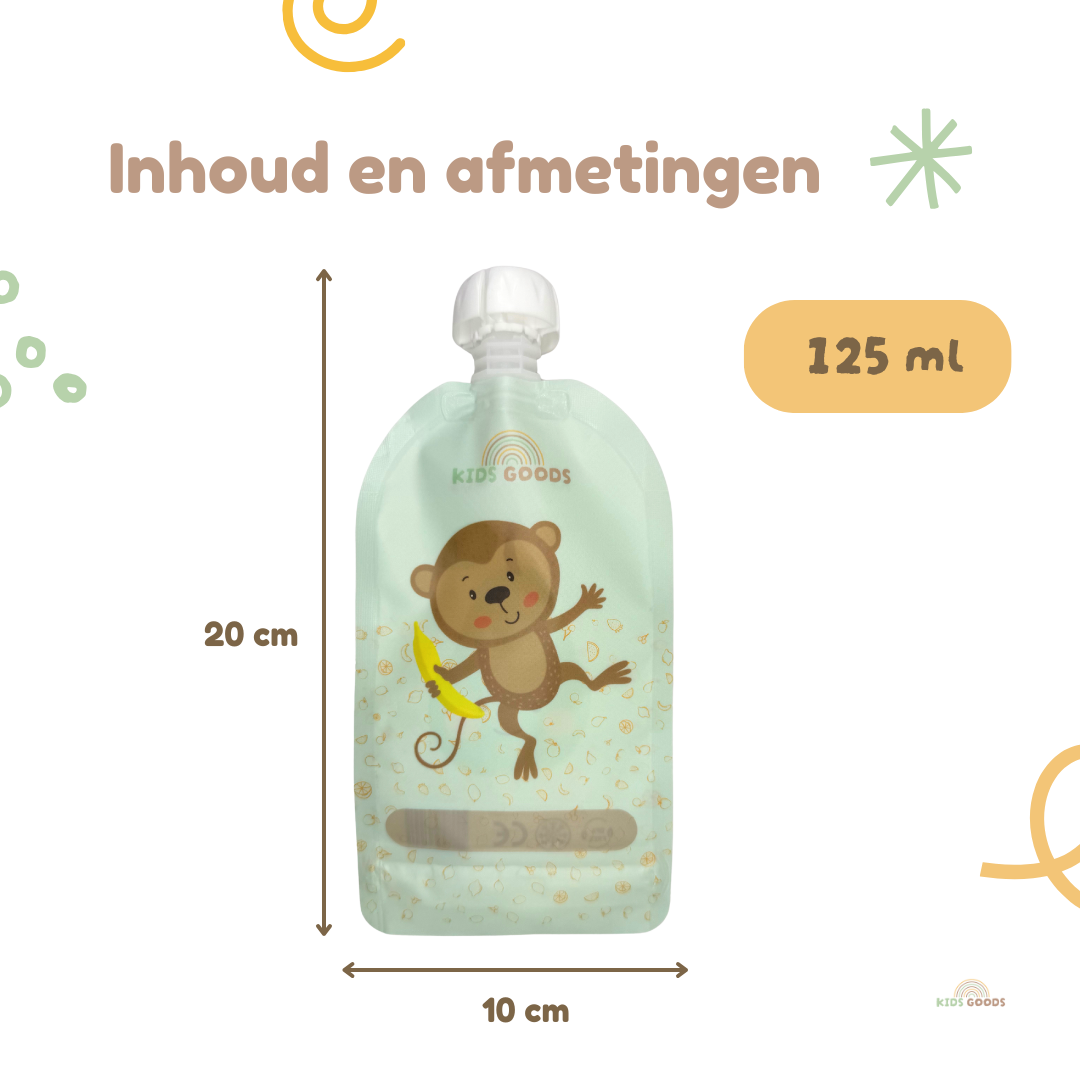 Herbruikbare knijpzakjes – Set van 4