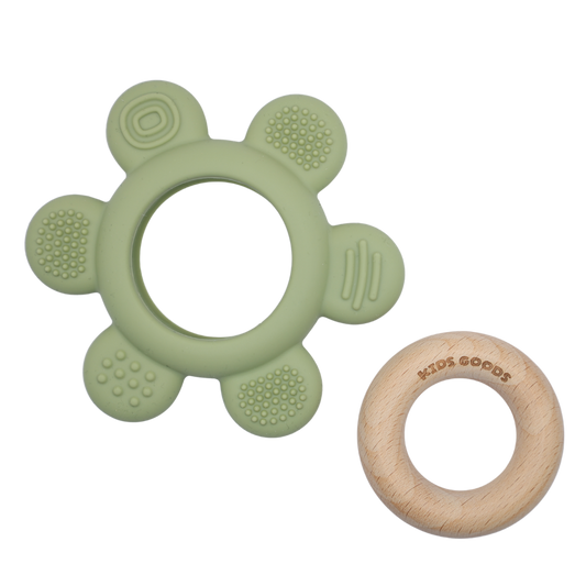 Silicone Teething Ring Green - BPA Free