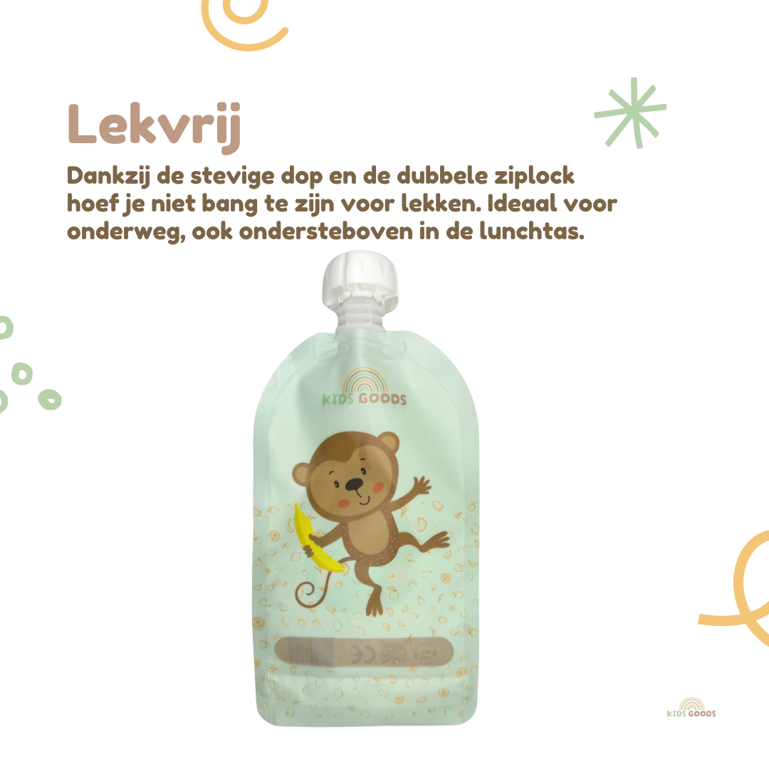 Herbruikbare knijpzakjes – Set van 4