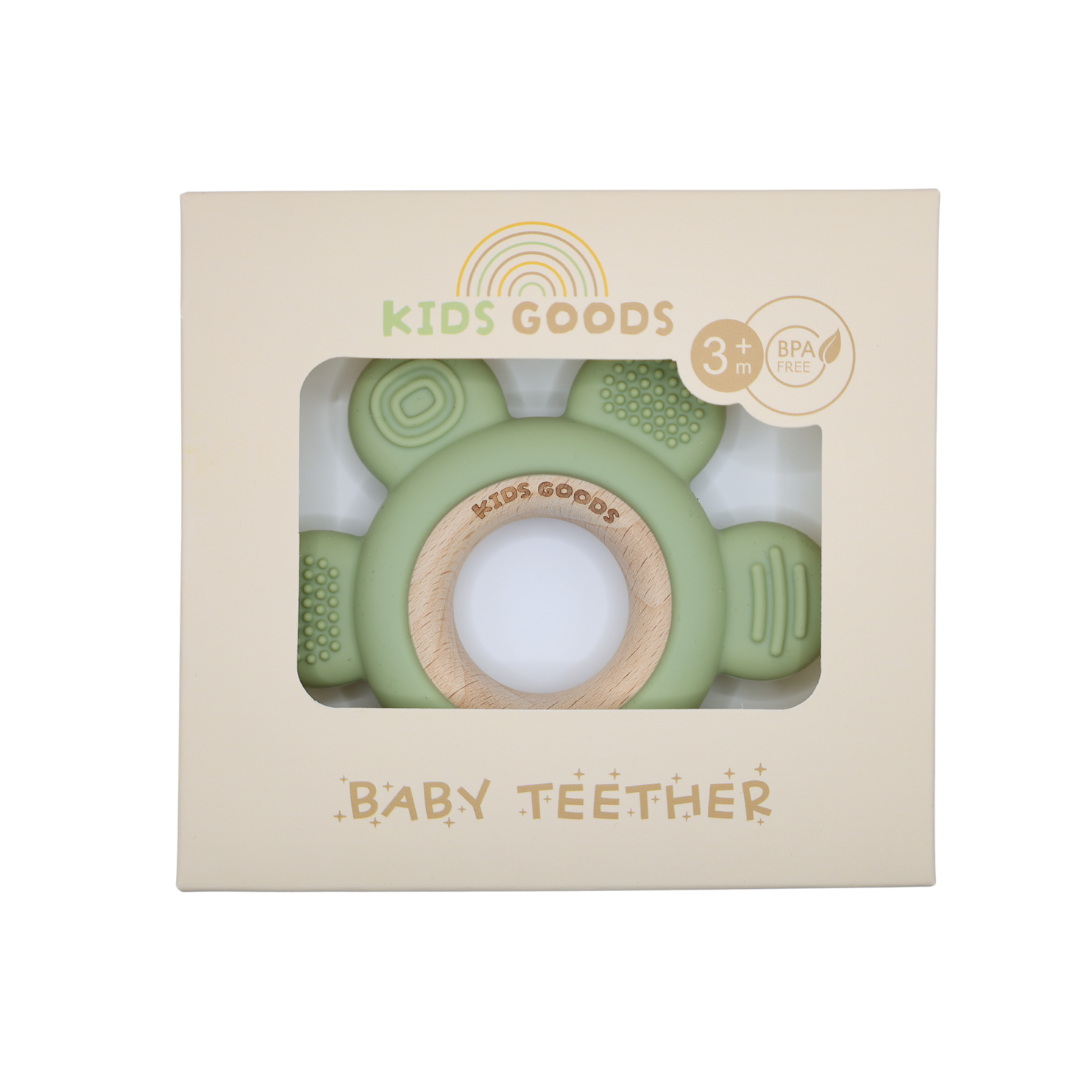 Silicone Teething Ring Green - BPA Free