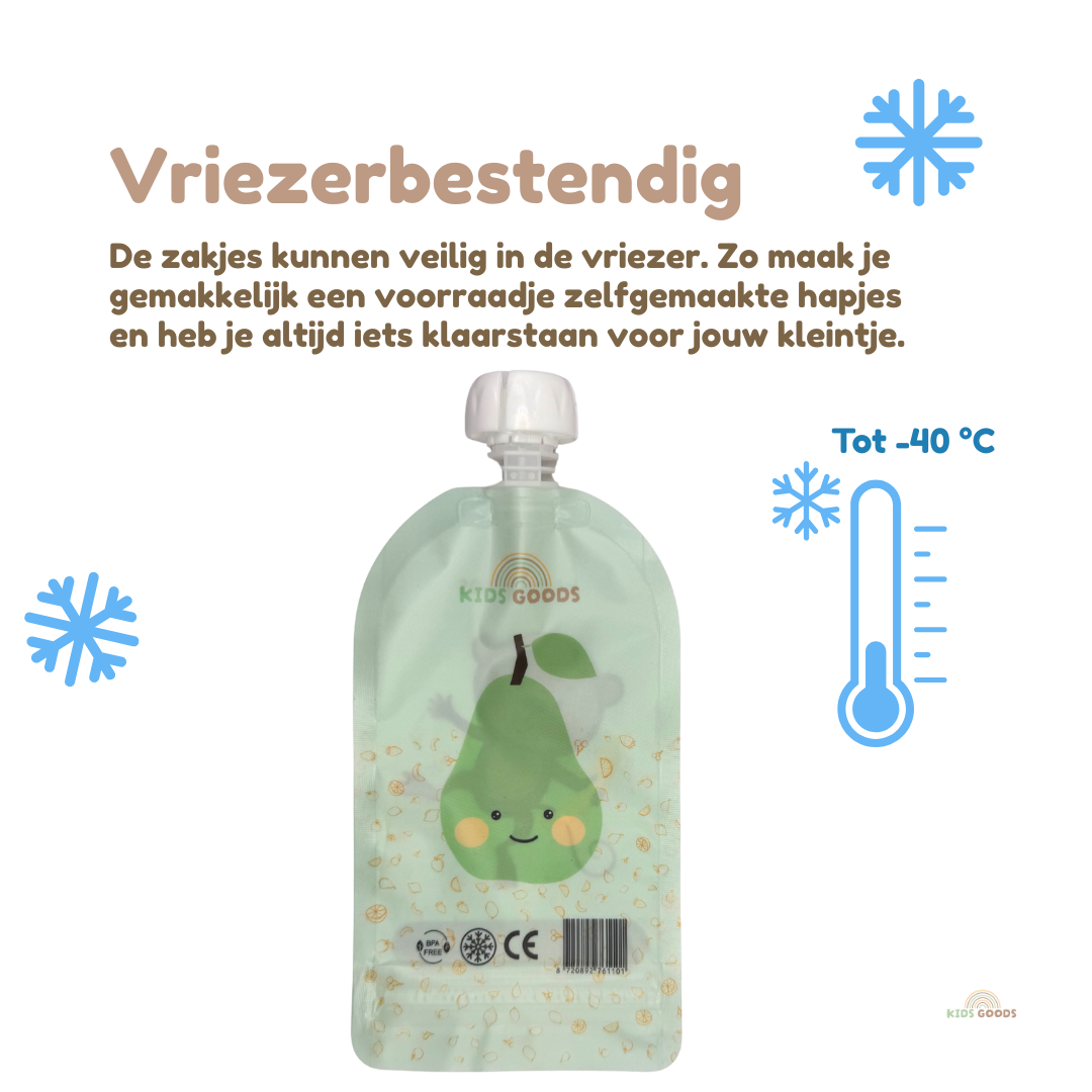 Herbruikbare knijpzakjes – Set van 4