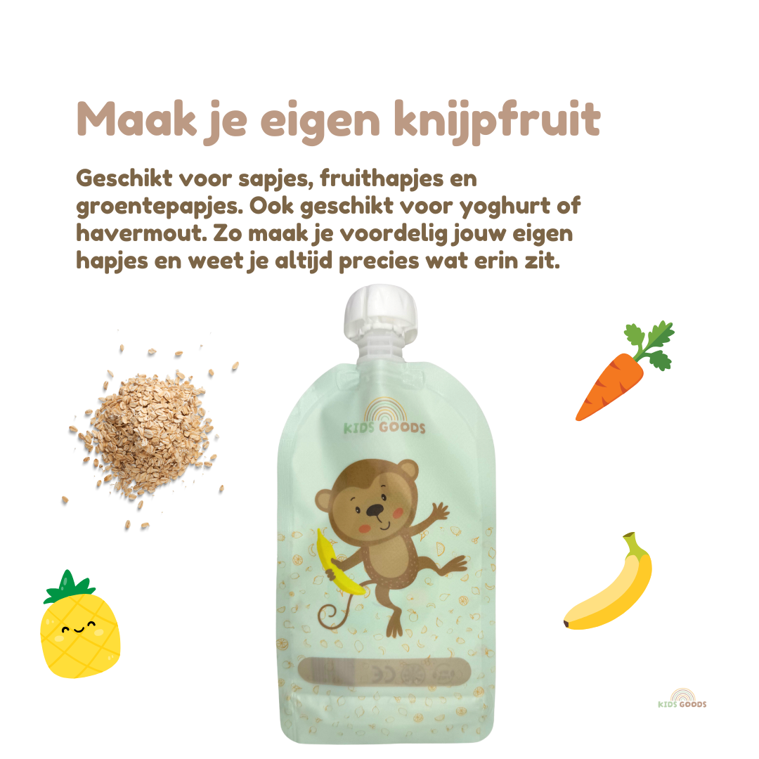 Herbruikbare knijpzakjes – Set van 4